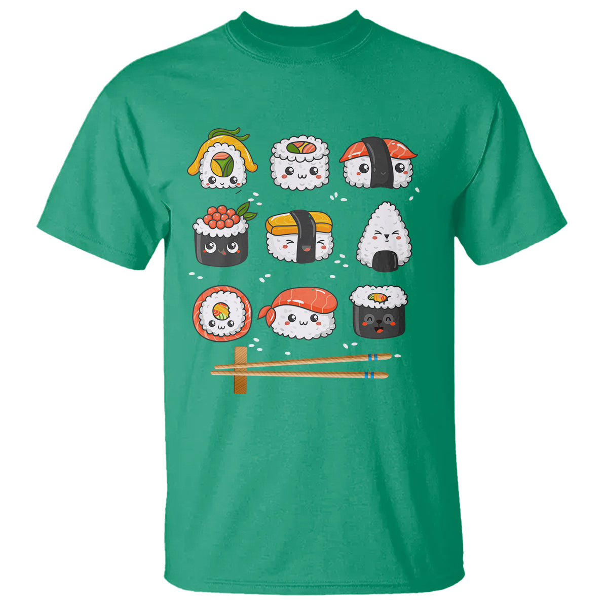 Kawaii Sushi Set Japanese Food Lover Anime Manga Rice T Shirt - Wonder Print Shop