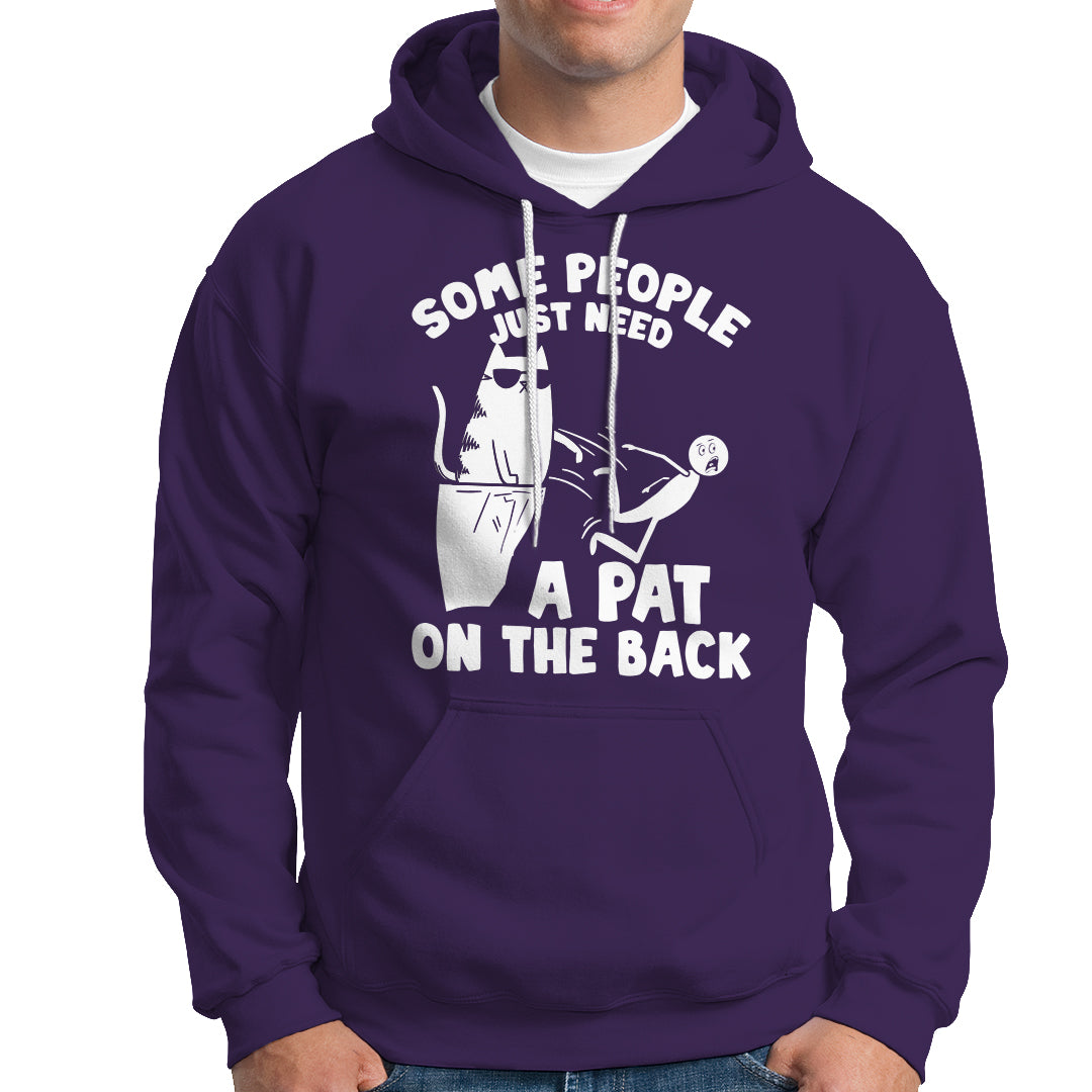Some People Just Need A Pat On The Back Sarcastic Cat Lover Hoodie - Wonder Print Shop