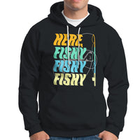 Here Fishy Fisherman Fishing Sport Angler Hoodie - Wonder Print Shop