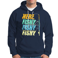 Here Fishy Fisherman Fishing Sport Angler Hoodie - Wonder Print Shop
