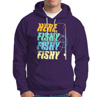 Here Fishy Fisherman Fishing Sport Angler Hoodie - Wonder Print Shop