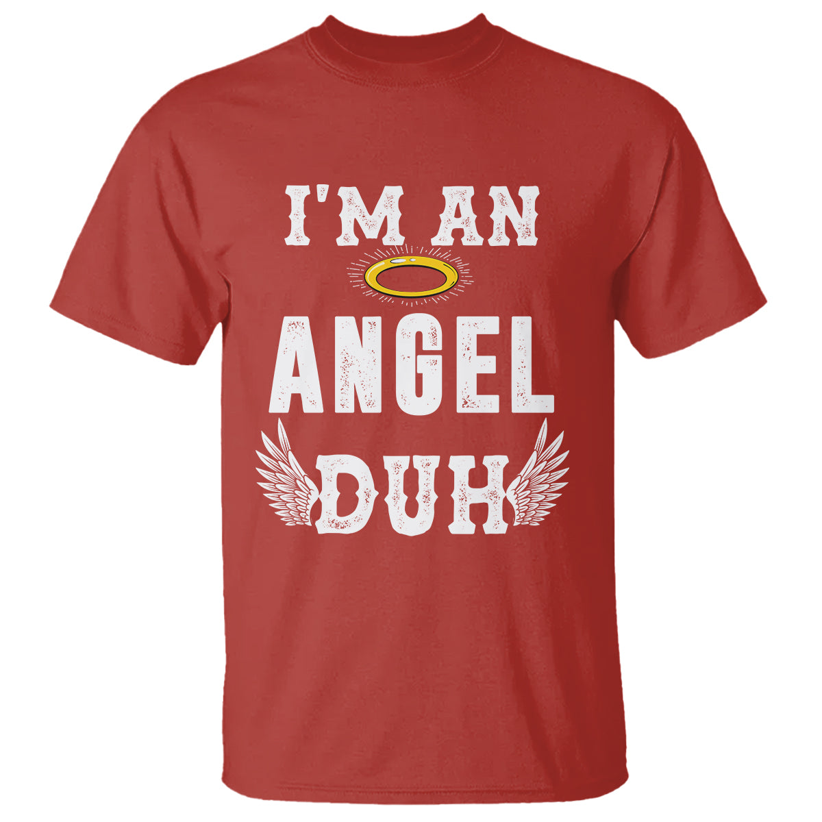 Christmas T Shirt I'm An Angel Duh Lazy - Wonder Print Shop