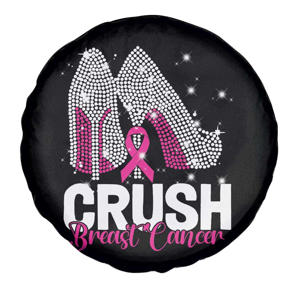 Crush Breast Cancer Awareness Spare Tire Cover Bling High Heels Pink Ribbon TS09