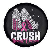 Crush Breast Cancer Awareness Spare Tire Cover Bling High Heels Pink Ribbon TS09