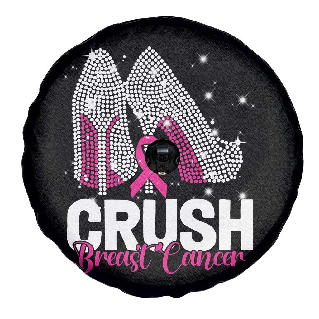 Crush Breast Cancer Awareness Spare Tire Cover Bling High Heels Pink Ribbon TS09