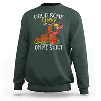 Thanksgiving Sweatshirt Pour Some Gravy On Me Happy Turkey Day - Wonder Print Shop