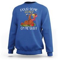Thanksgiving Sweatshirt Pour Some Gravy On Me Happy Turkey Day - Wonder Print Shop