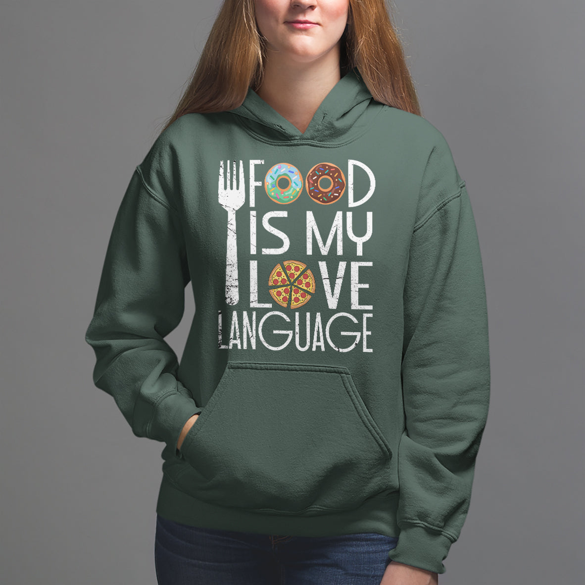 Food Is My Love Language Foodie Food Lover Chef Cooking Hoodie - Wonder Print Shop