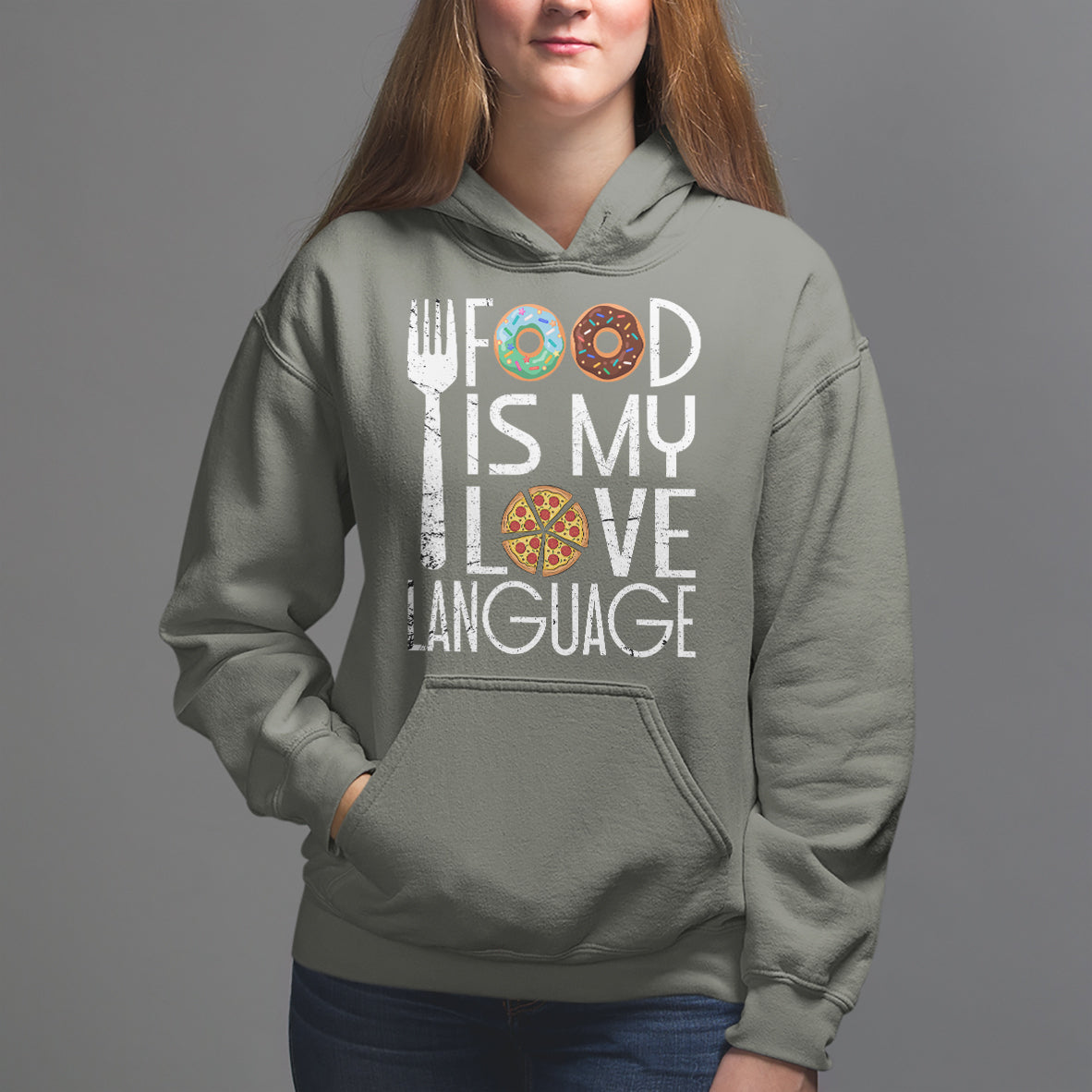 Food Is My Love Language Foodie Food Lover Chef Cooking Hoodie - Wonder Print Shop