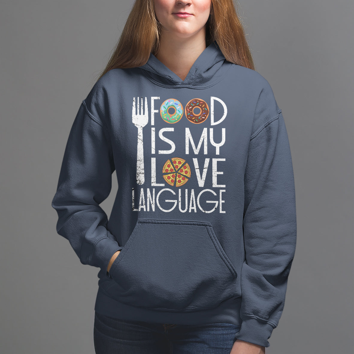 Food Is My Love Language Foodie Food Lover Chef Cooking Hoodie - Wonder Print Shop