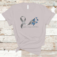 Pretty White Ribbon Butterfly Lung Cancer Awareness T Shirt - Wonder Print Shop
