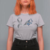 Pretty White Ribbon Butterfly Lung Cancer Awareness T Shirt For Women - Wonder Print Shop