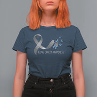 Pretty White Ribbon Butterfly Lung Cancer Awareness T Shirt For Women - Wonder Print Shop