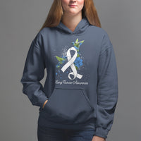 Pretty White Ribbon Bird Lung Cancer Awareness Hoodie - Wonder Print Shop