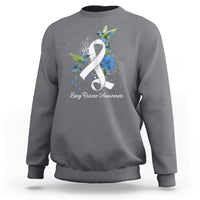 Pretty White Ribbon Bird Lung Cancer Awareness Sweatshirt - Wonder Print Shop