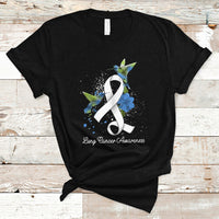Pretty White Ribbon Bird Lung Cancer Awareness T Shirt - Wonder Print Shop