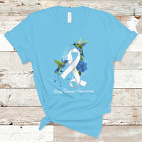 Pretty White Ribbon Bird Lung Cancer Awareness T Shirt - Wonder Print Shop