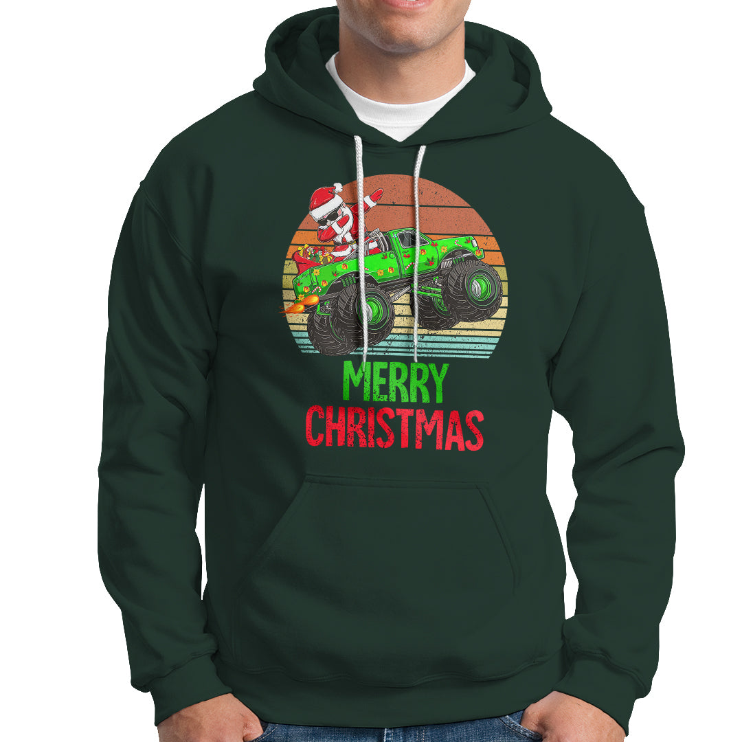 Merry Christmas Santa Monster Truck Dabbing Hoodie - Wonder Print Shop