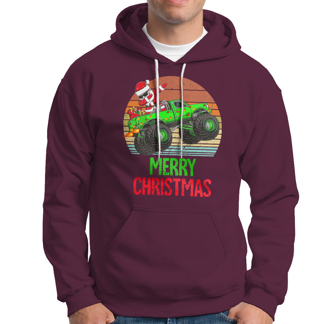 Merry Christmas Santa Monster Truck Dabbing Hoodie - Wonder Print Shop