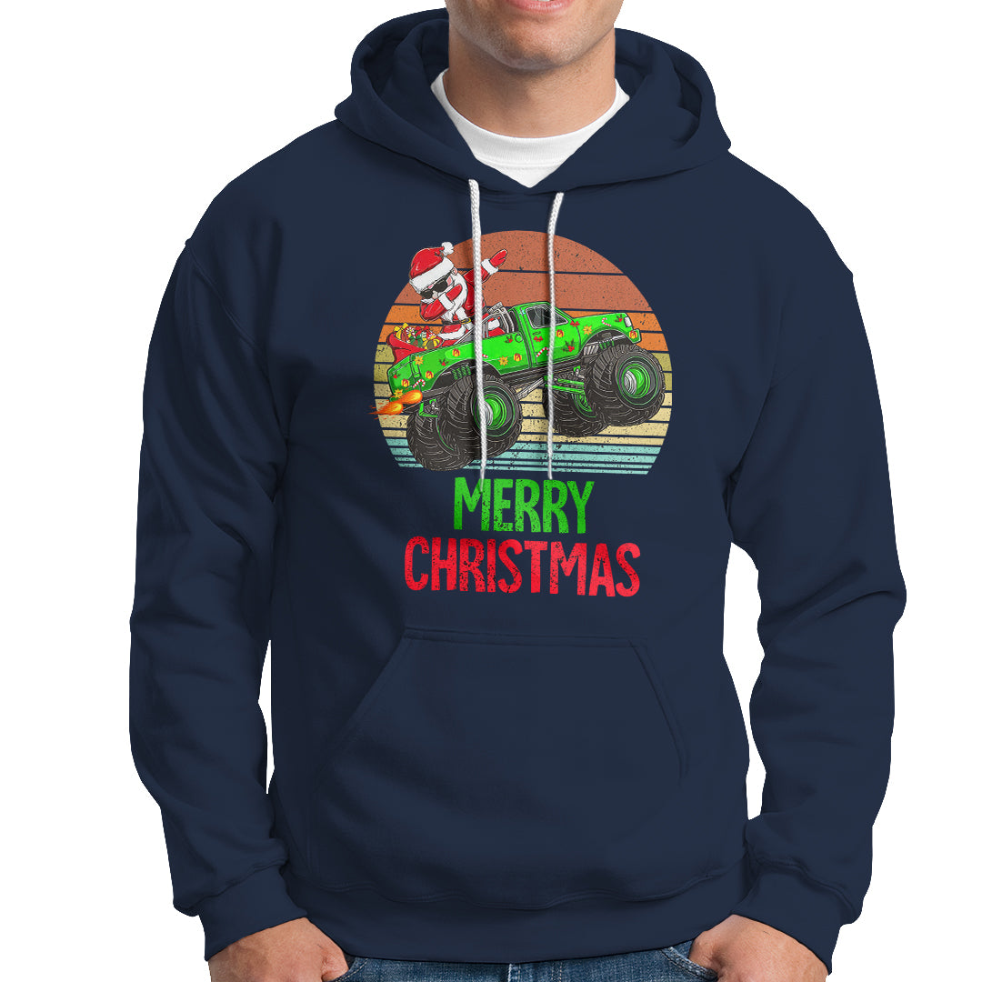 Merry Christmas Santa Monster Truck Dabbing Hoodie - Wonder Print Shop