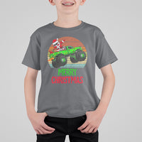 Merry Christmas Santa Monster Truck Dabbing T Shirt For Kid - Wonder Print Shop