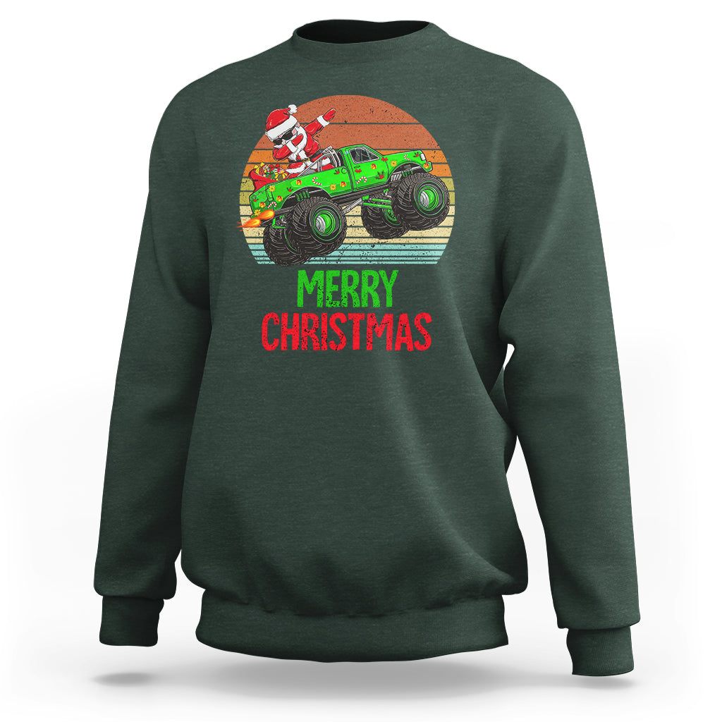 Merry Christmas Santa Monster Truck Dabbing Sweatshirt - Wonder Print Shop