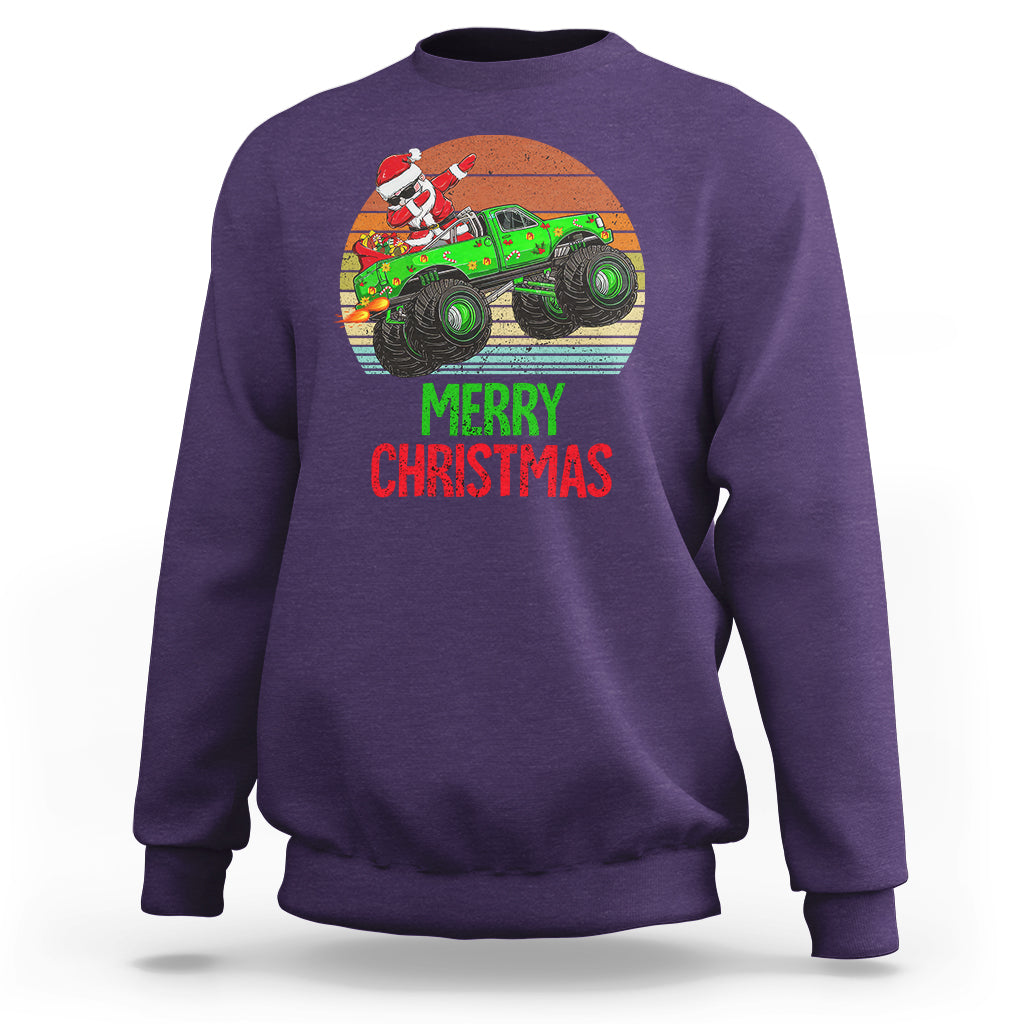 Merry Christmas Santa Monster Truck Dabbing Sweatshirt - Wonder Print Shop