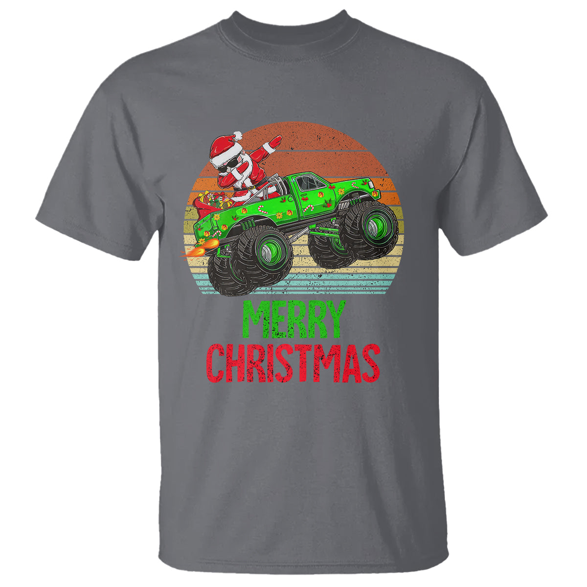 Merry Christmas Santa Monster Truck Dabbing T Shirt - Wonder Print Shop