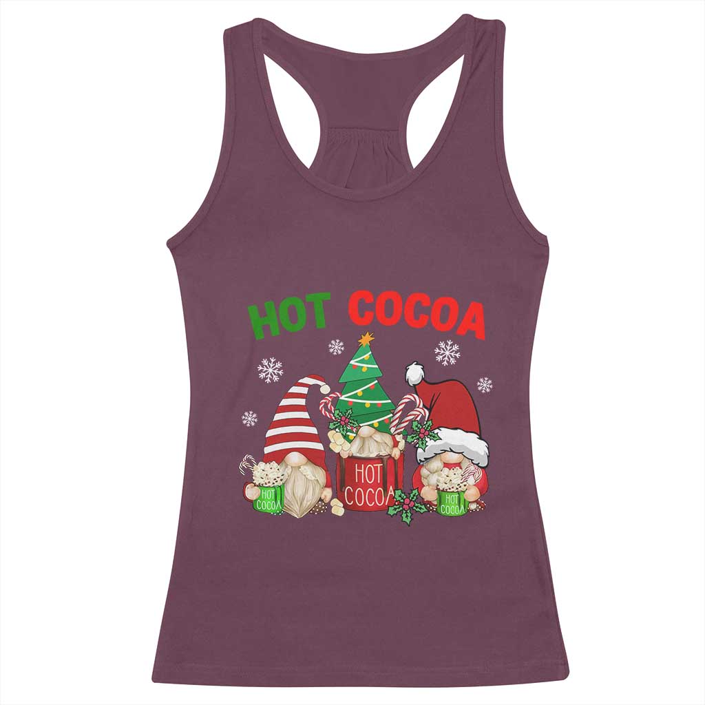 Hot Cocoa Gnomes Drink Hot Chocolate Watch Christmas Movies Racerback Tank Top