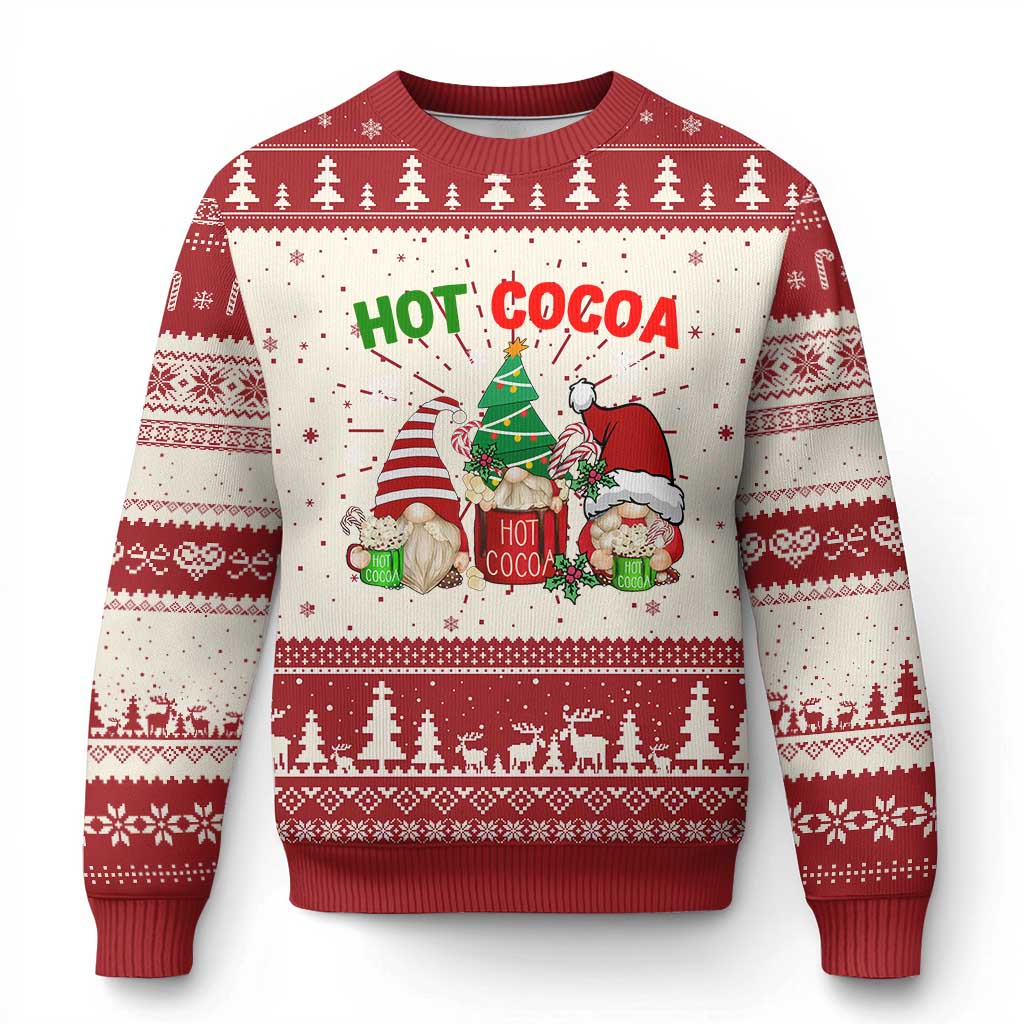 Hot Cocoa Gnomes Drink Hot Chocolate Watch Christmas Movies Ugly Christmas Sweater - Wonder Print Shop