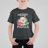 Merry Pigmas Pig Santa Christmas Light Farmer T Shirt For Kid - Wonder Print Shop