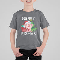 Merry Pigmas Pig Santa Christmas Light Farmer T Shirt For Kid - Wonder Print Shop