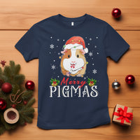 Christmas T Shirt Merry Pigmas Cute Guinea Pig Santa Hat - Wonder Print Shop