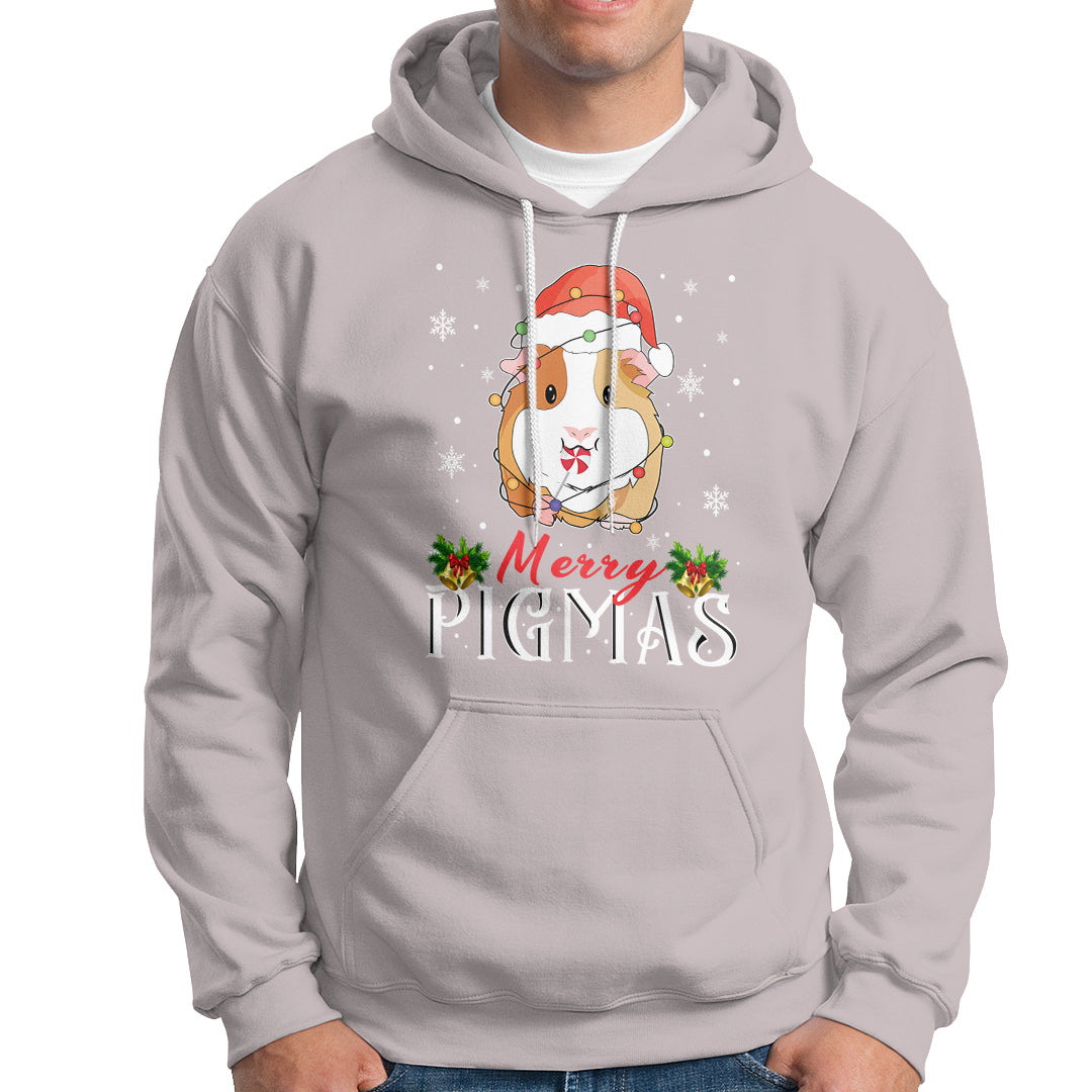 Christmas Hoodie Merry Pigmas Cute Guinea Pig Santa Hat - Wonder Print Shop