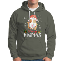 Christmas Hoodie Merry Pigmas Cute Guinea Pig Santa Hat - Wonder Print Shop