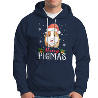 Christmas Hoodie Merry Pigmas Cute Guinea Pig Santa Hat - Wonder Print Shop