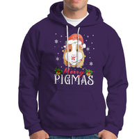 Christmas Hoodie Merry Pigmas Cute Guinea Pig Santa Hat - Wonder Print Shop
