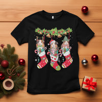 Christmas T Shirt Guinea Pig In Xmas Socks Cute Santa Hat - Wonder Print Shop