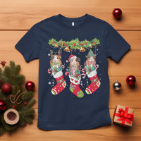Christmas T Shirt Guinea Pig In Xmas Socks Cute Santa Hat - Wonder Print Shop