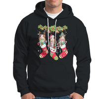 Christmas Hoodie Guinea Pig In Xmas Socks Cute Santa Hat - Wonder Print Shop