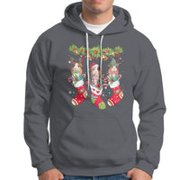 Christmas Hoodie Guinea Pig In Xmas Socks Cute Santa Hat - Wonder Print Shop