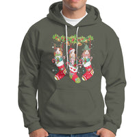 Christmas Hoodie Guinea Pig In Xmas Socks Cute Santa Hat - Wonder Print Shop