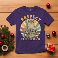 Christmas T Shirt Respect The Beard Cool Santa - Wonder Print Shop