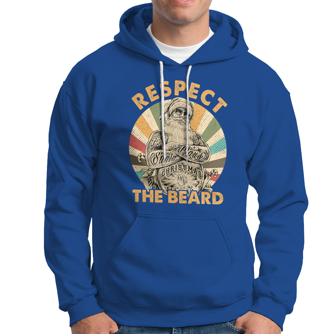 Christmas Hoodie Respect The Beard Cool Santa - Wonder Print Shop