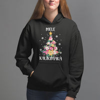 Mele Kalikimaka Hawaiian Christmas Tree Tropical Flower Hoodie - Wonder Print Shop