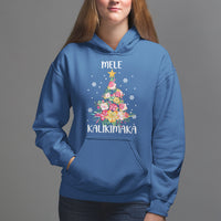 Mele Kalikimaka Hawaiian Christmas Tree Tropical Flower Hoodie - Wonder Print Shop