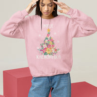 Mele Kalikimaka Hawaiian Christmas Tree Tropical Flower Sweatshirt - Wonder Print Shop