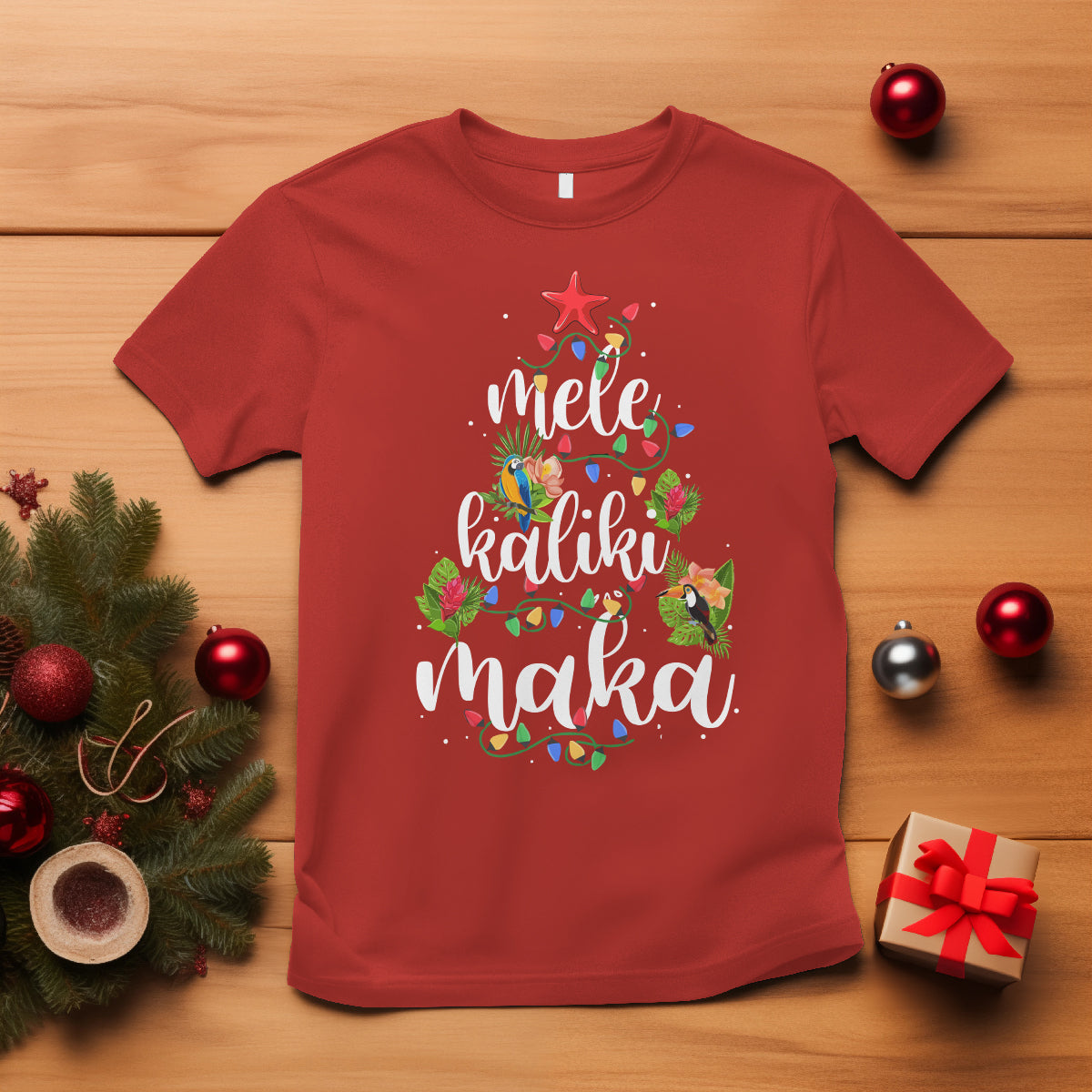 Mele Kalikimaka Hawaiian Christmas Tree T Shirt - Wonder Print Shop