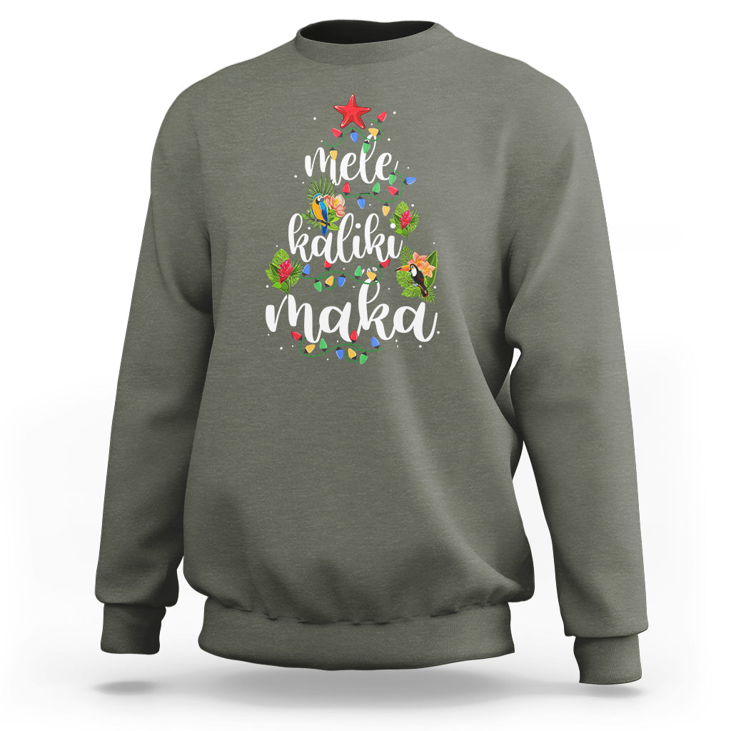 Mele Kalikimaka Hawaiian Christmas Tree Sweatshirt - Wonder Print Shop