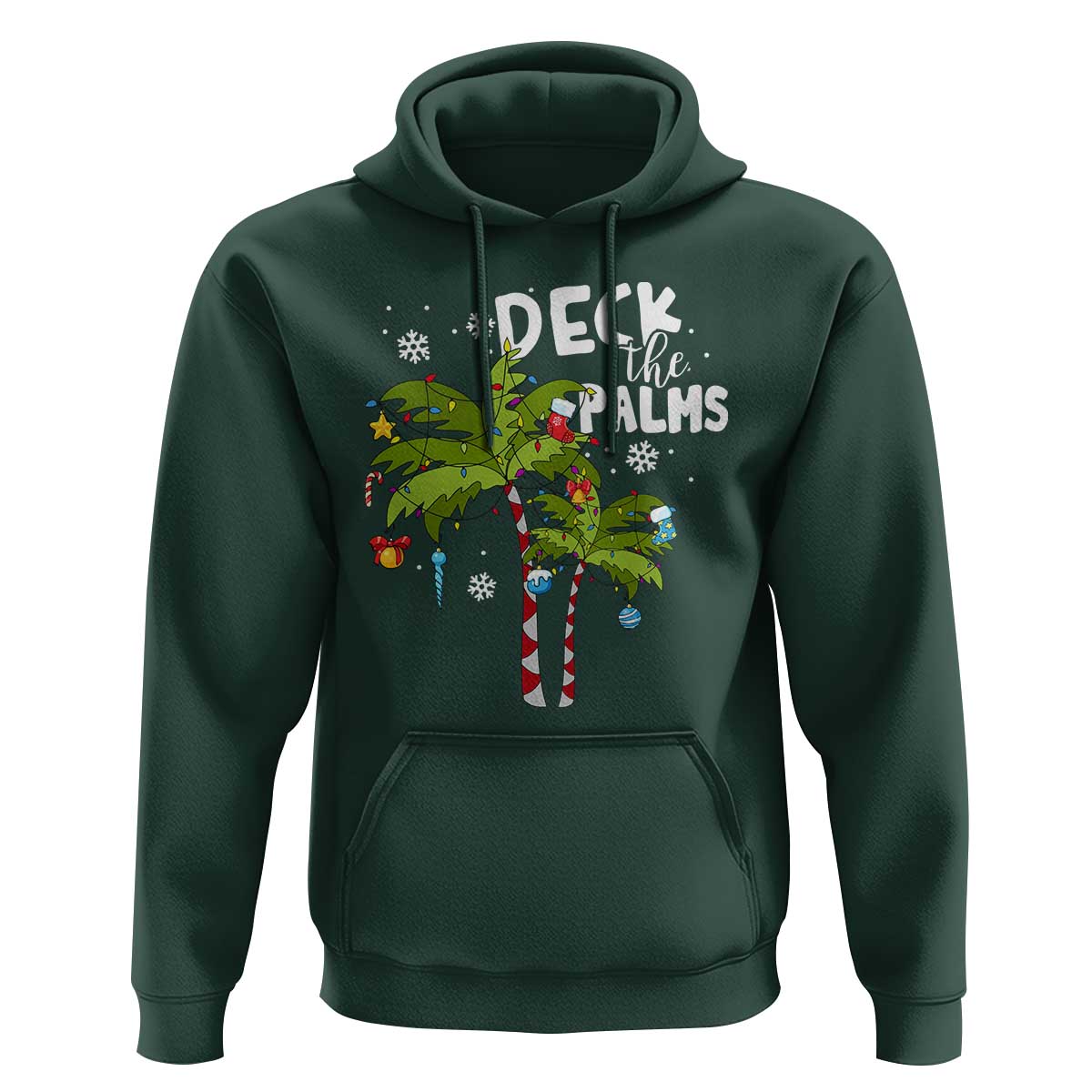 Christmas In Hawaii Hoodie Deck the Palms Xmas Tree